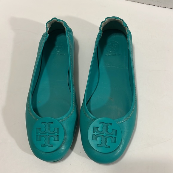 Tory Burch Turquoise Minnie Ballerina Flats 7.5 - Picture 3 of 17